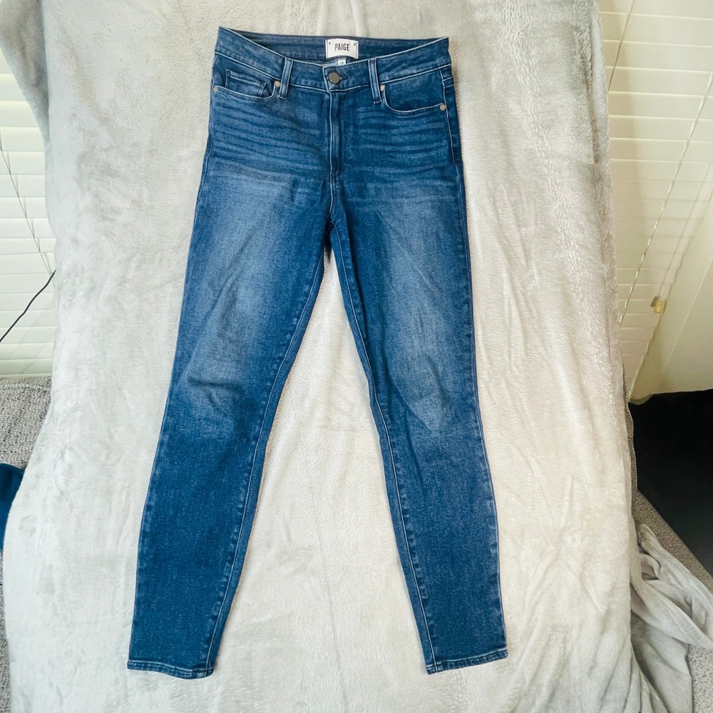 Paige Jeans Womens Hoxton Ankle Size 28 Skinny High Rise Blue Denim Stretch